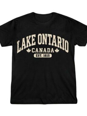Lake Ontario Canada Graphic T-Shirt - Black